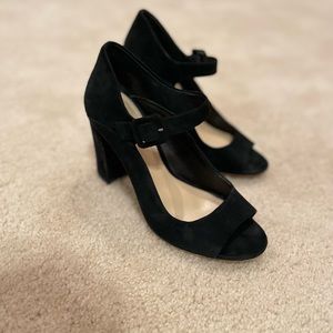 Vince Camino Black Suede Heels/Open Toe Size 8